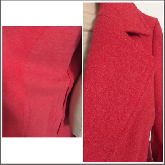 🆕Listing! Cherry Red Faux Wool Long Coat - Picture 11 of 12